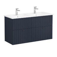 Vitra Root Groove 69518 Lavabo Dolabı, Dört Çekmeceli, 120 Cm, Mat Lacivert, Köşeli Lavabolu